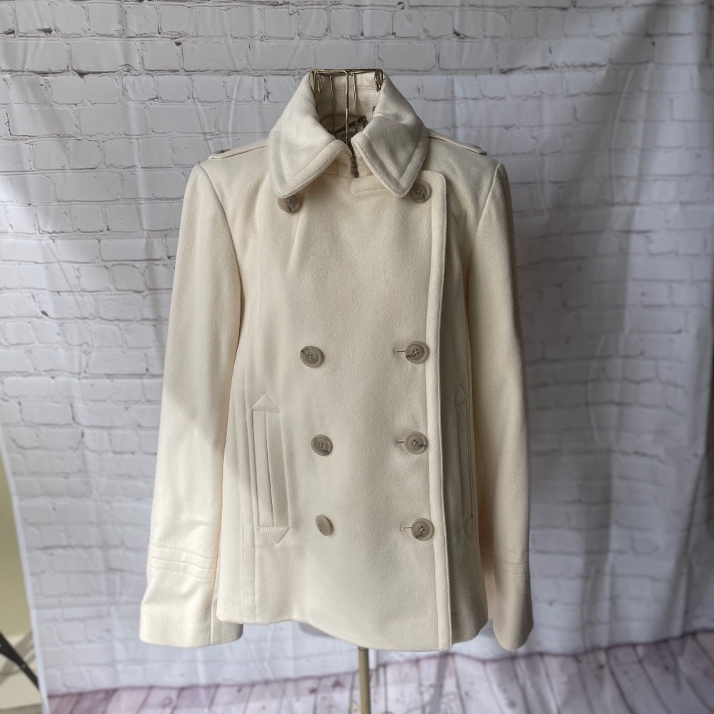 Winter white pea coat